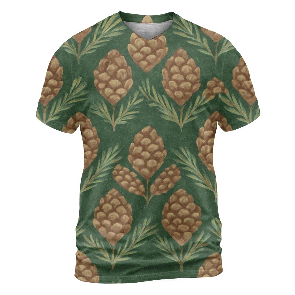 Pinecone Chevron On Forest Green personalized full print shirts