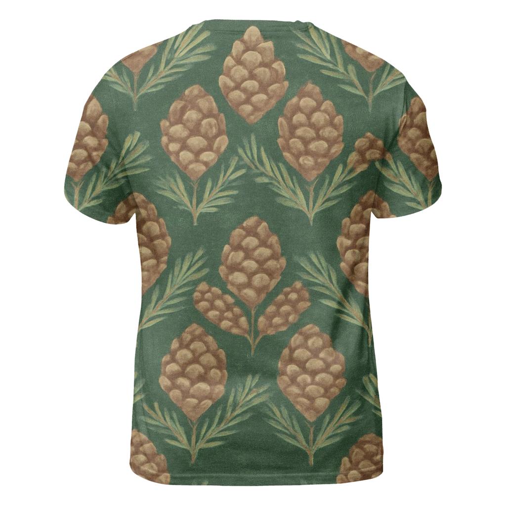 Pinecone Chevron On Forest Green personalized full print shirts