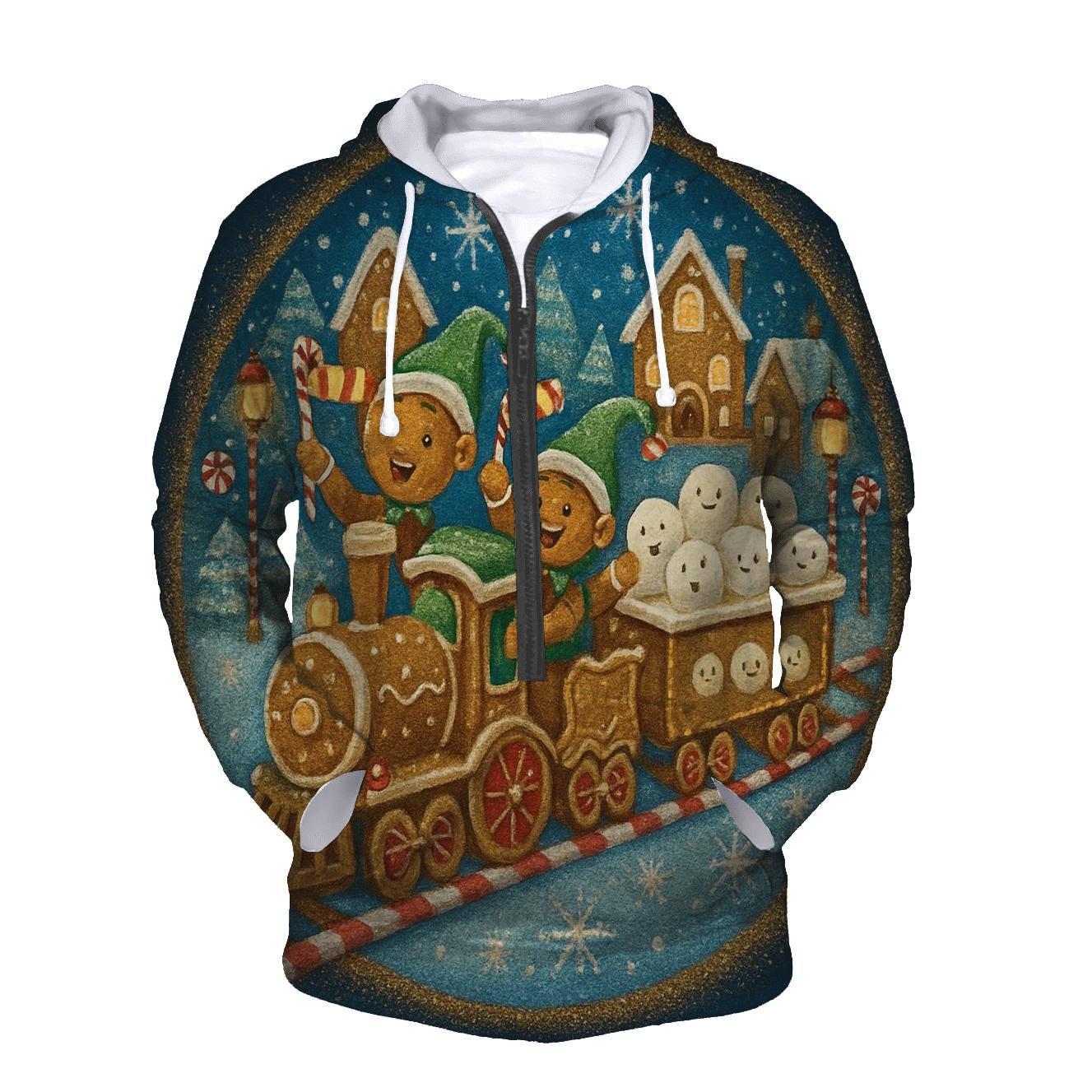 Gingerbread Train Party embroidered hoodies