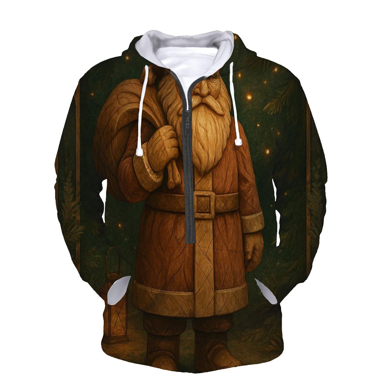 Woodland Carved Santa zip-up hoodies