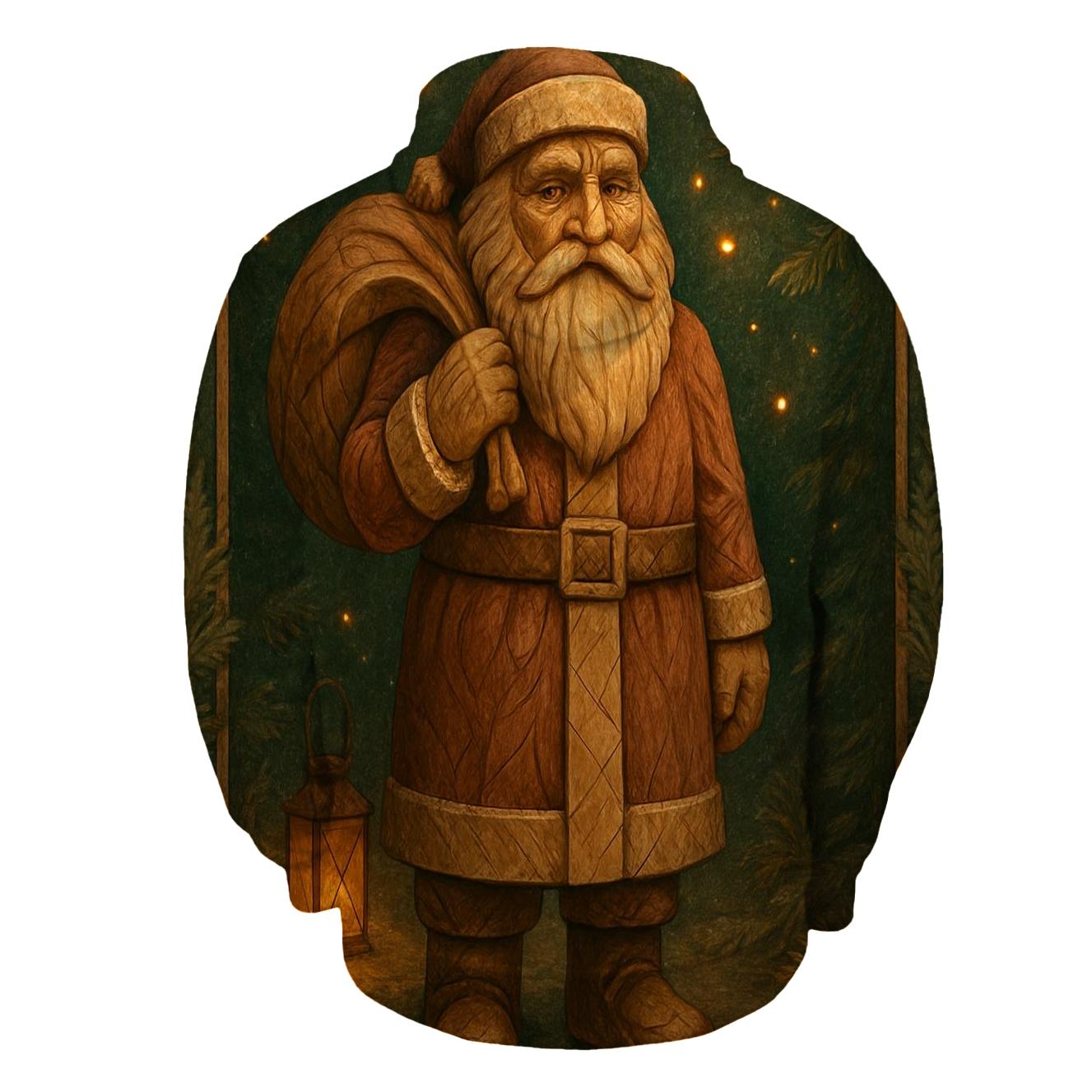 Woodland Carved Santa zip-up hoodies