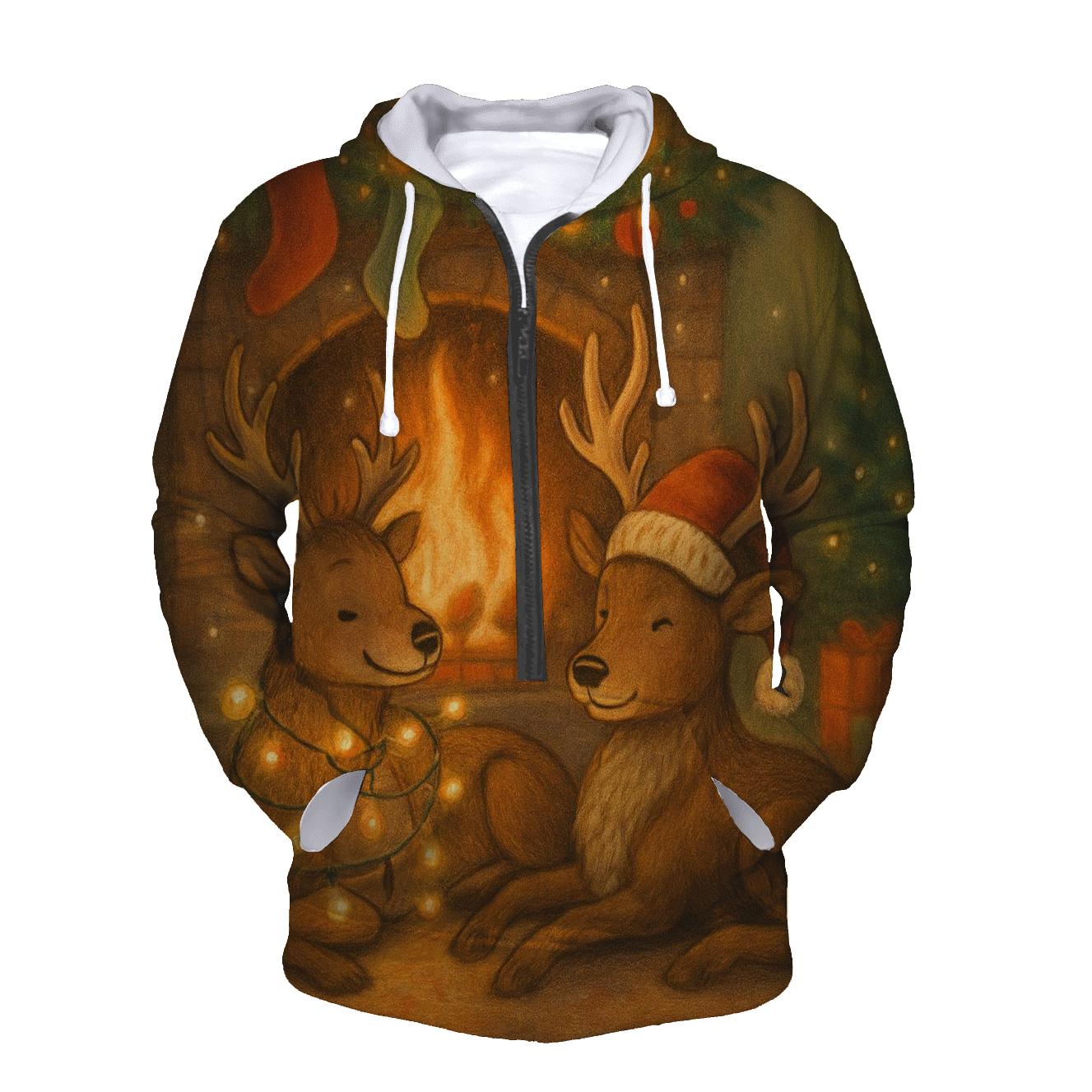Lazy Fireplace Reindeer hoodie styles