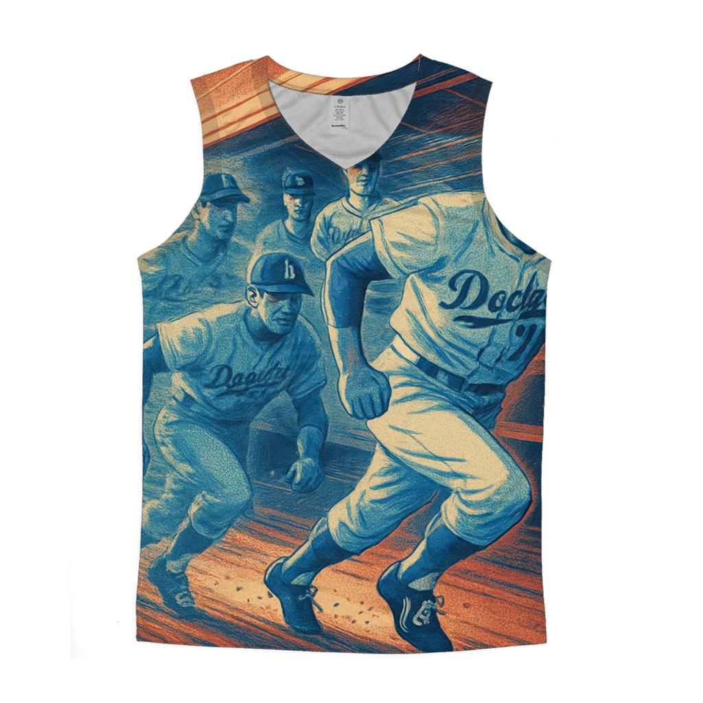 Retro Motion Dugout graphic print tank tops