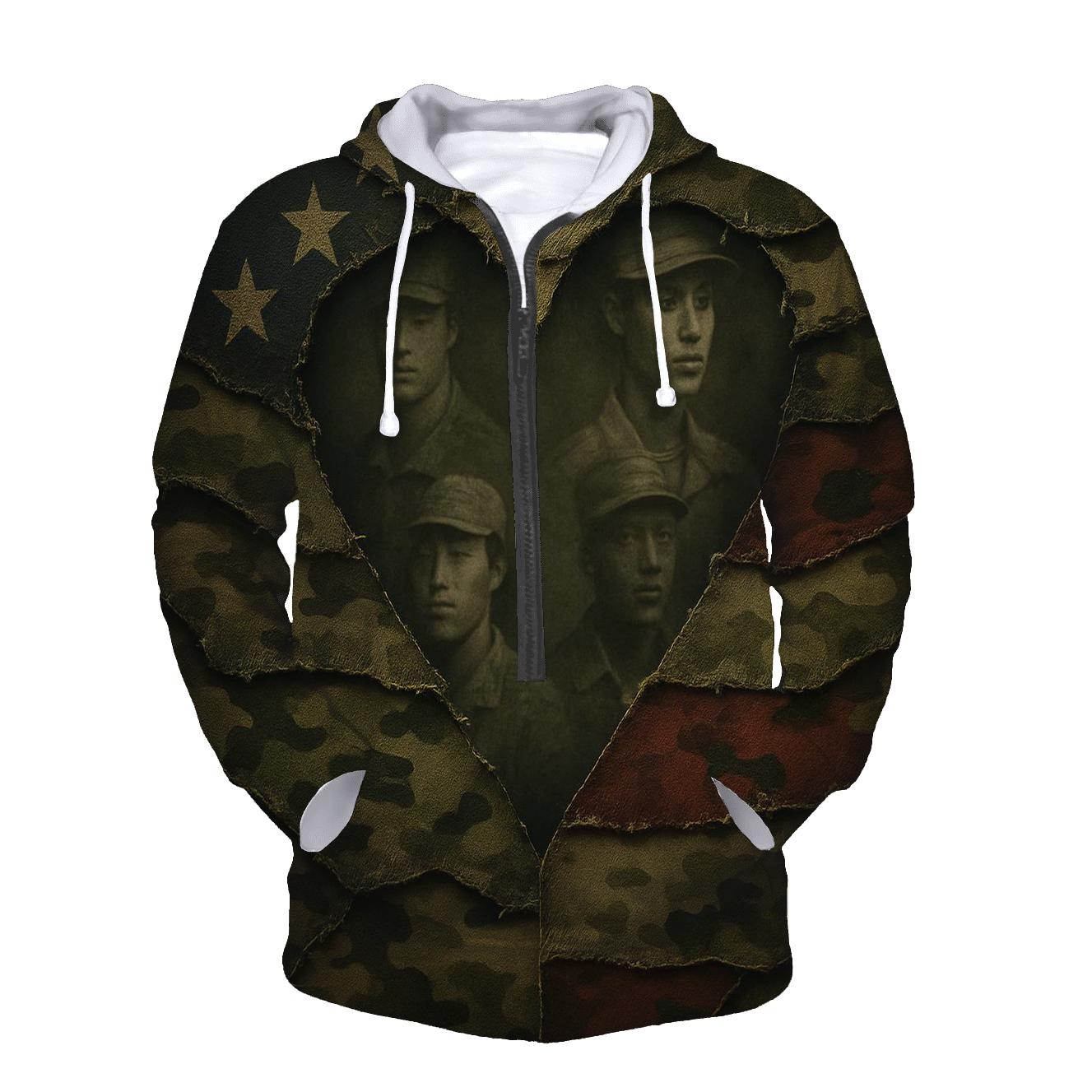 Camouflage Heartline printed hoodies
