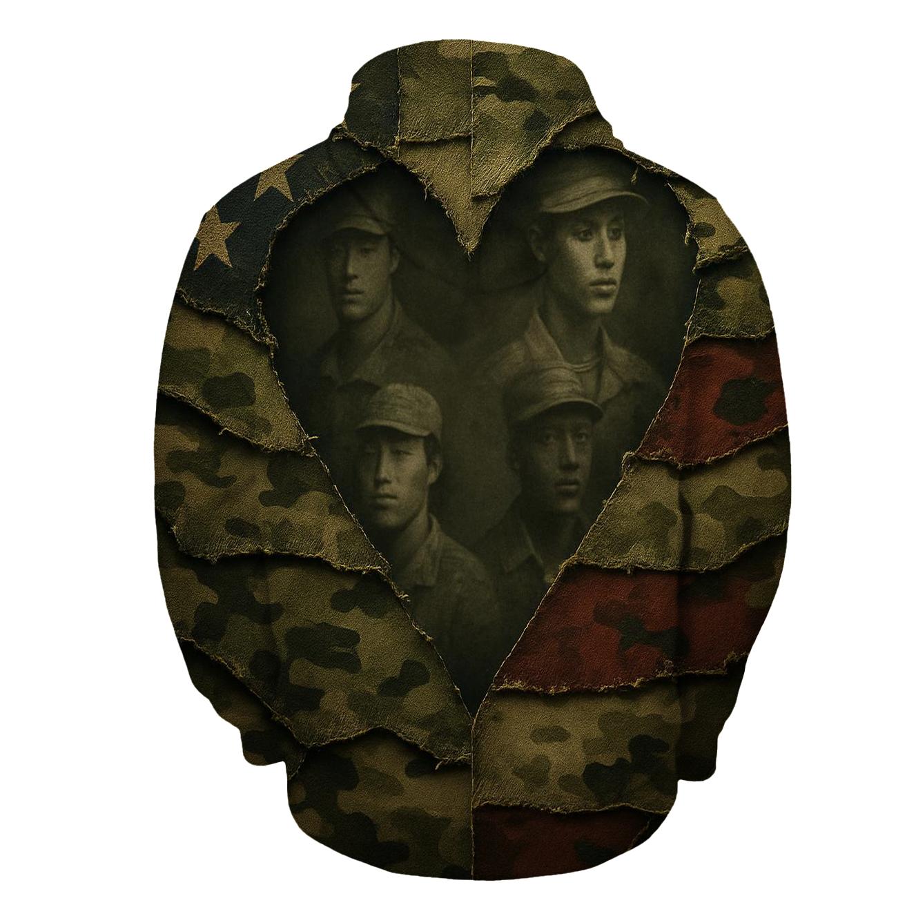 Camouflage Heartline printed hoodies