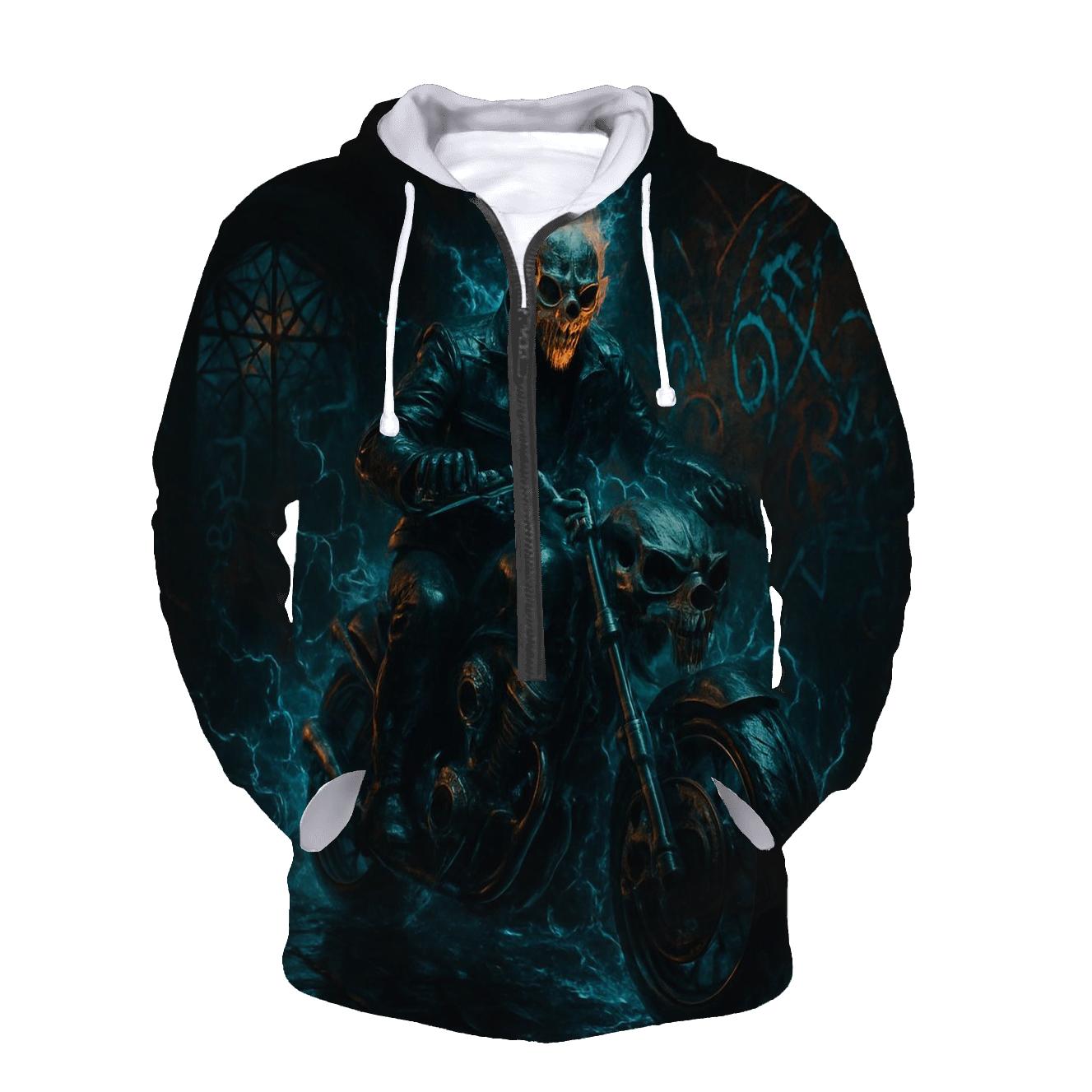 Grim Rider Of The Neon Catacombs heavyweight hoodies
