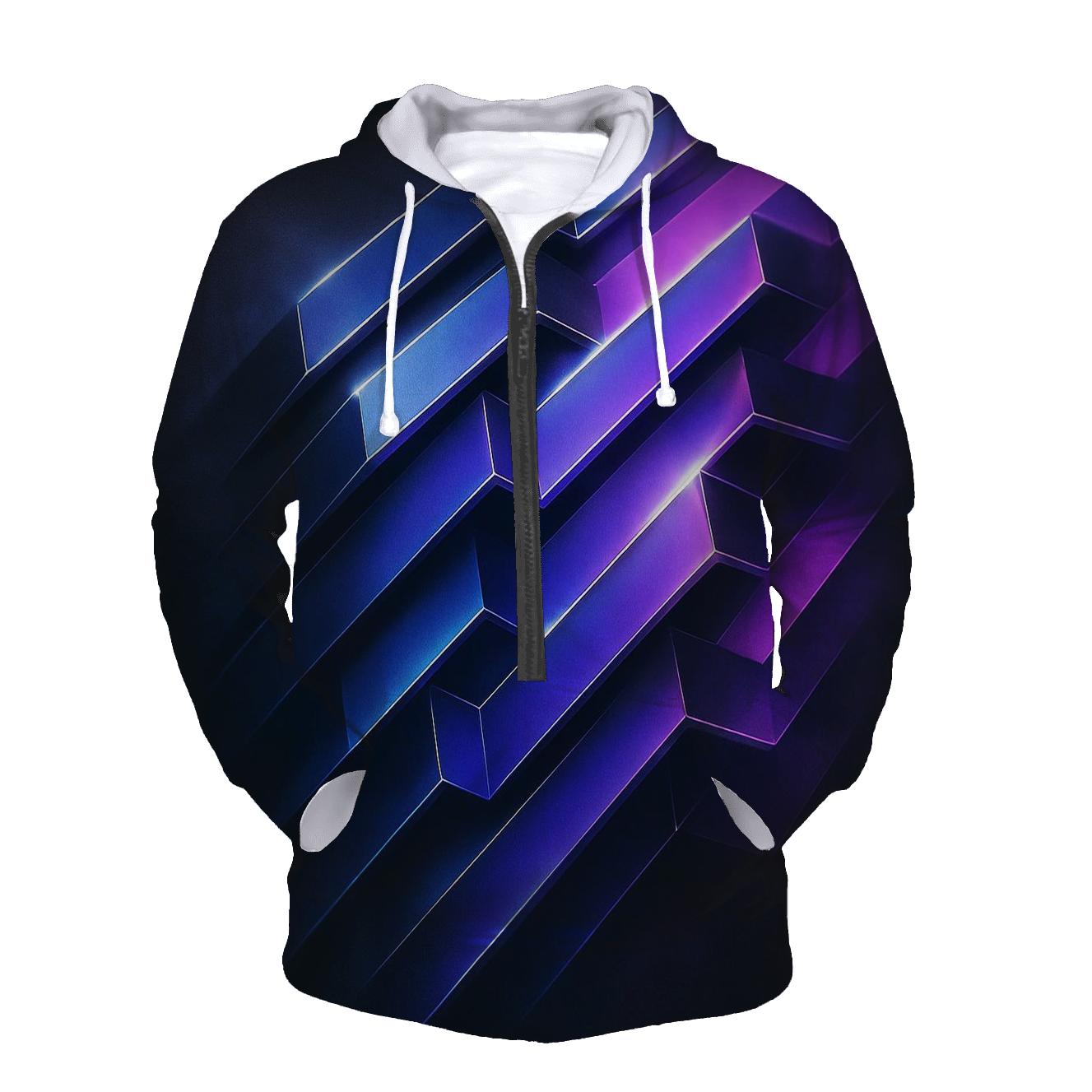 Chromatic Wave Matrix pullover hoodies