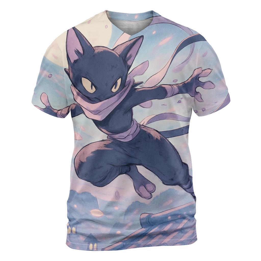 Cherry Blossom Ninja Cat personalized full print shirts