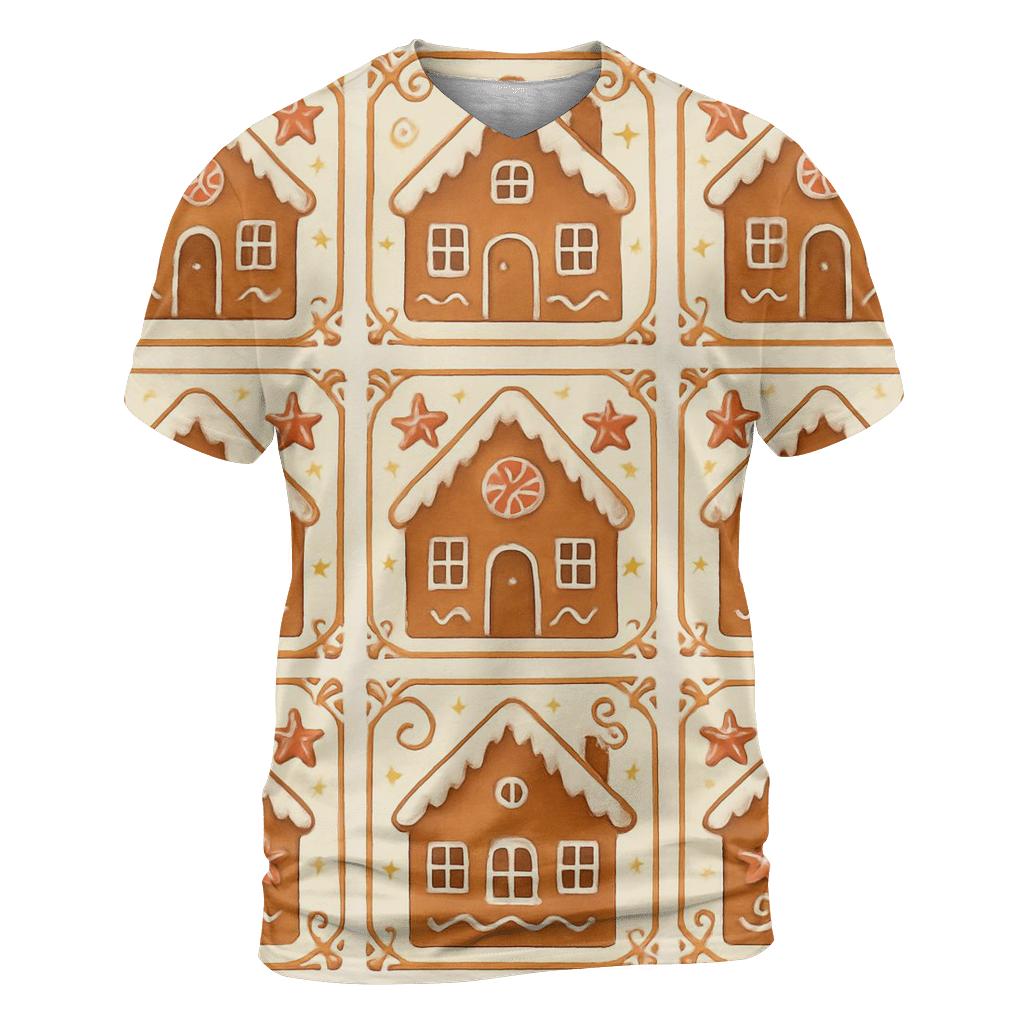 Gingerbread Tile On Cream Background unique graphic print tees