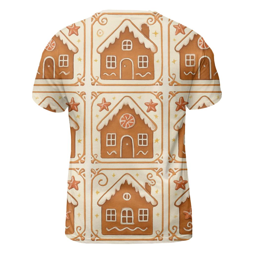 Gingerbread Tile On Cream Background unique graphic print tees