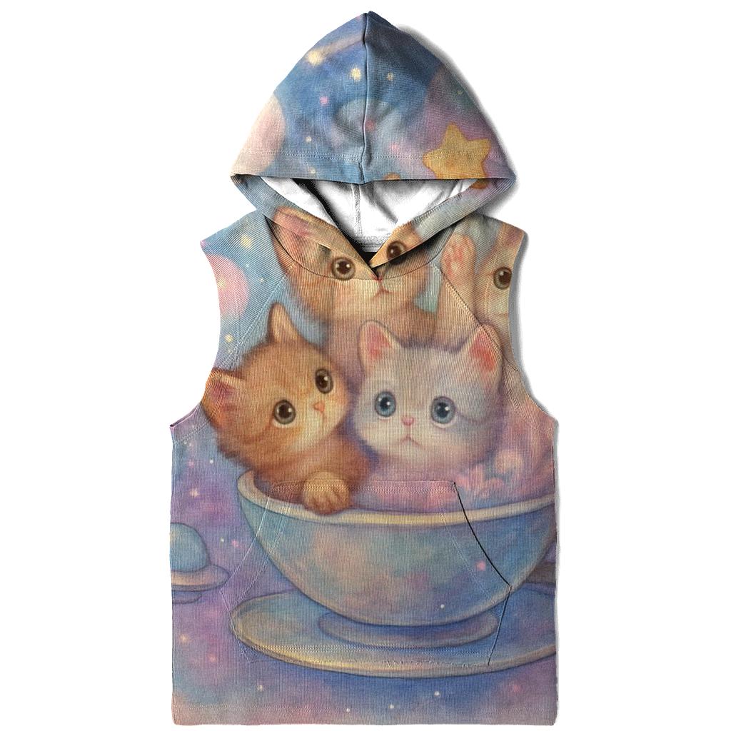 Galactic Tea Party Kittens designer hoodies