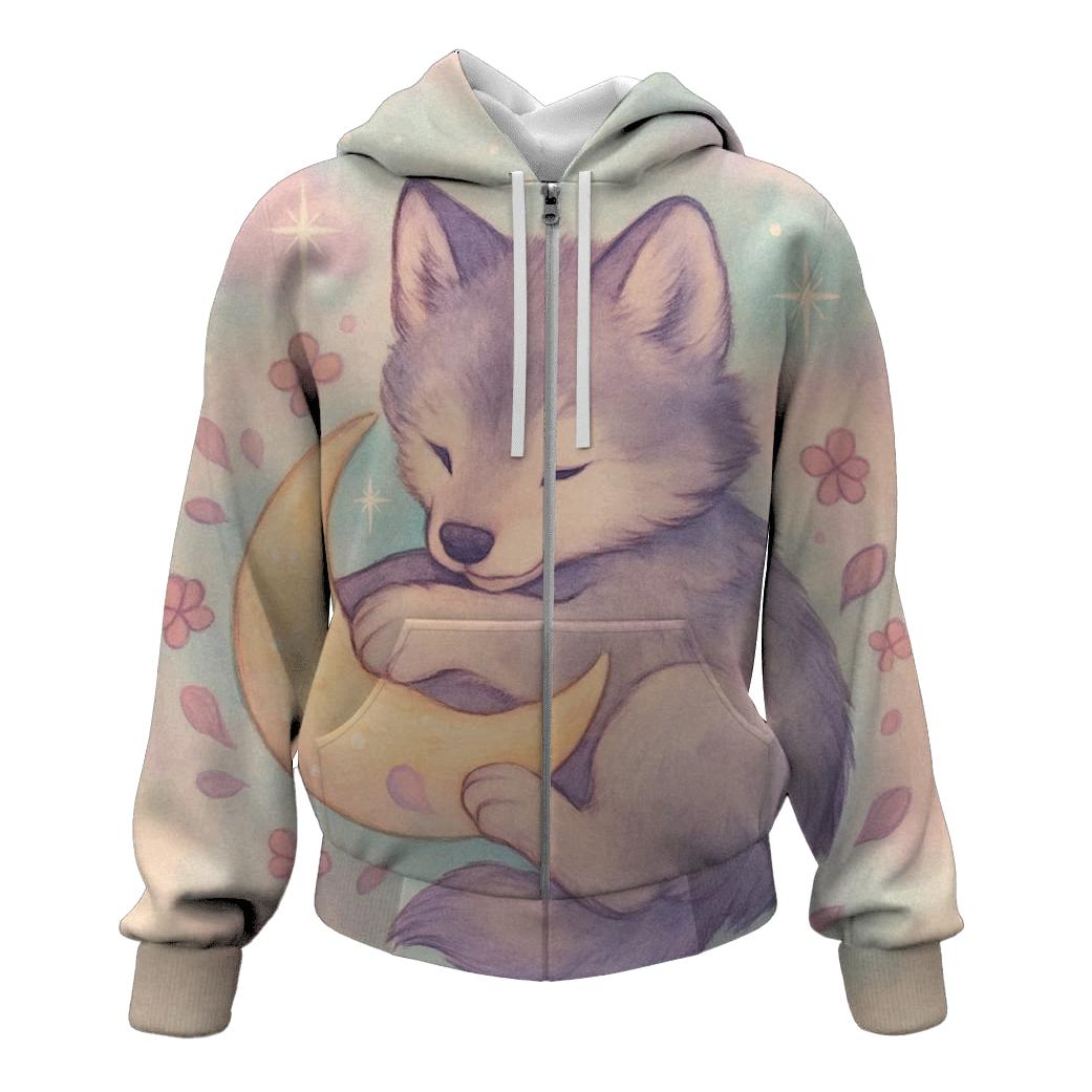 Pastel Lunar Pup premium hoodies