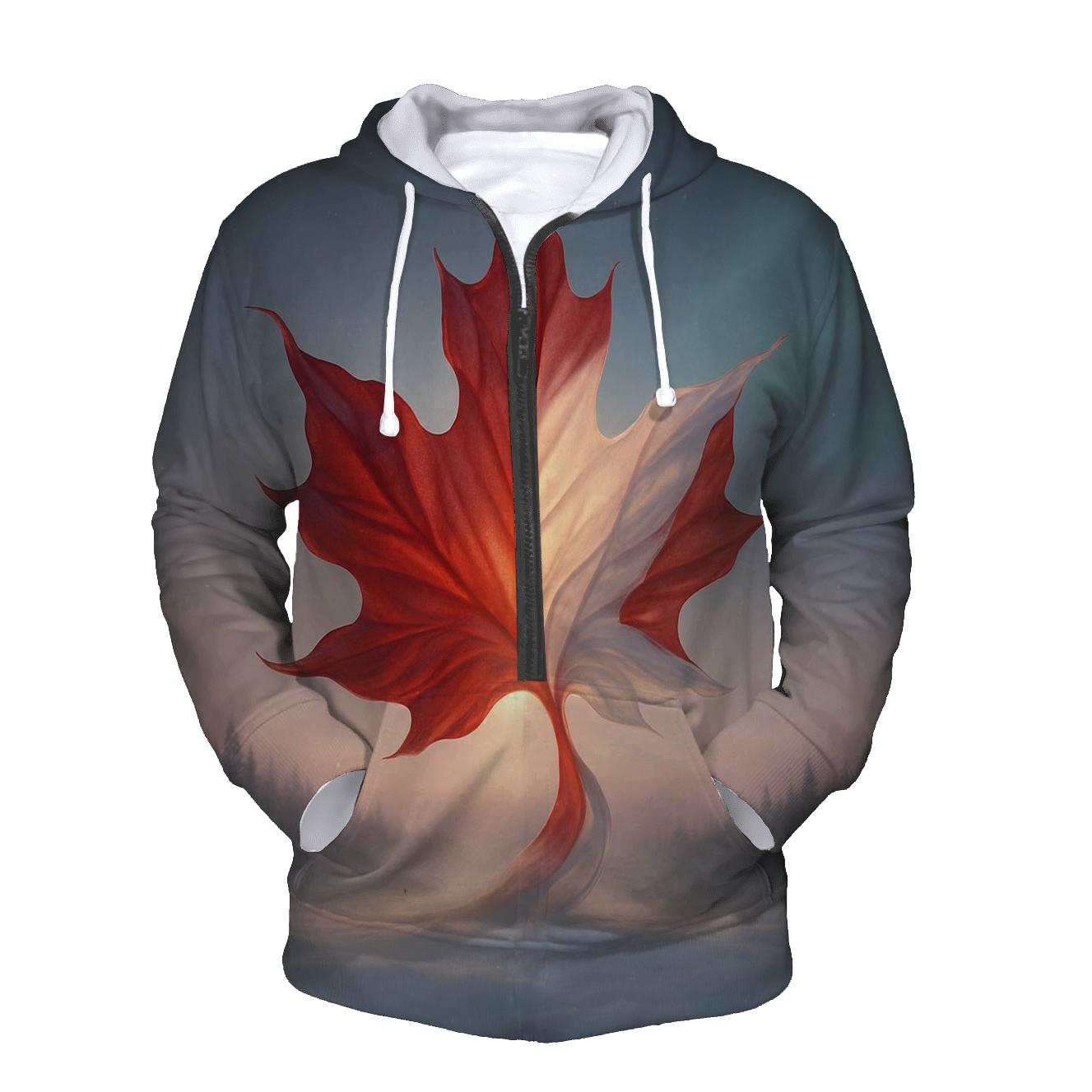 Maple Wind Sculpture embroidered hoodies