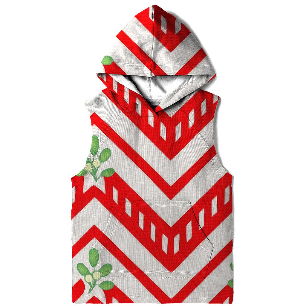 Candy Cane Chevron On Snow White lightweight hoodies