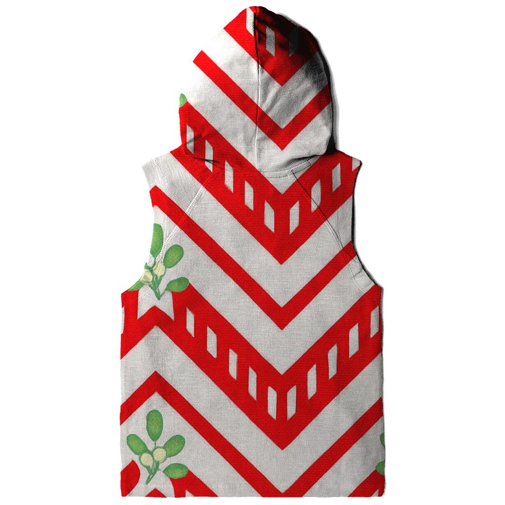 Candy Cane Chevron On Snow White lightweight hoodies