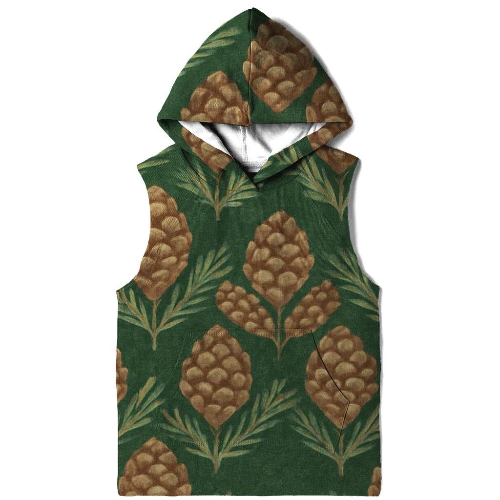 Pinecone Chevron On Forest Green graphic hoodies