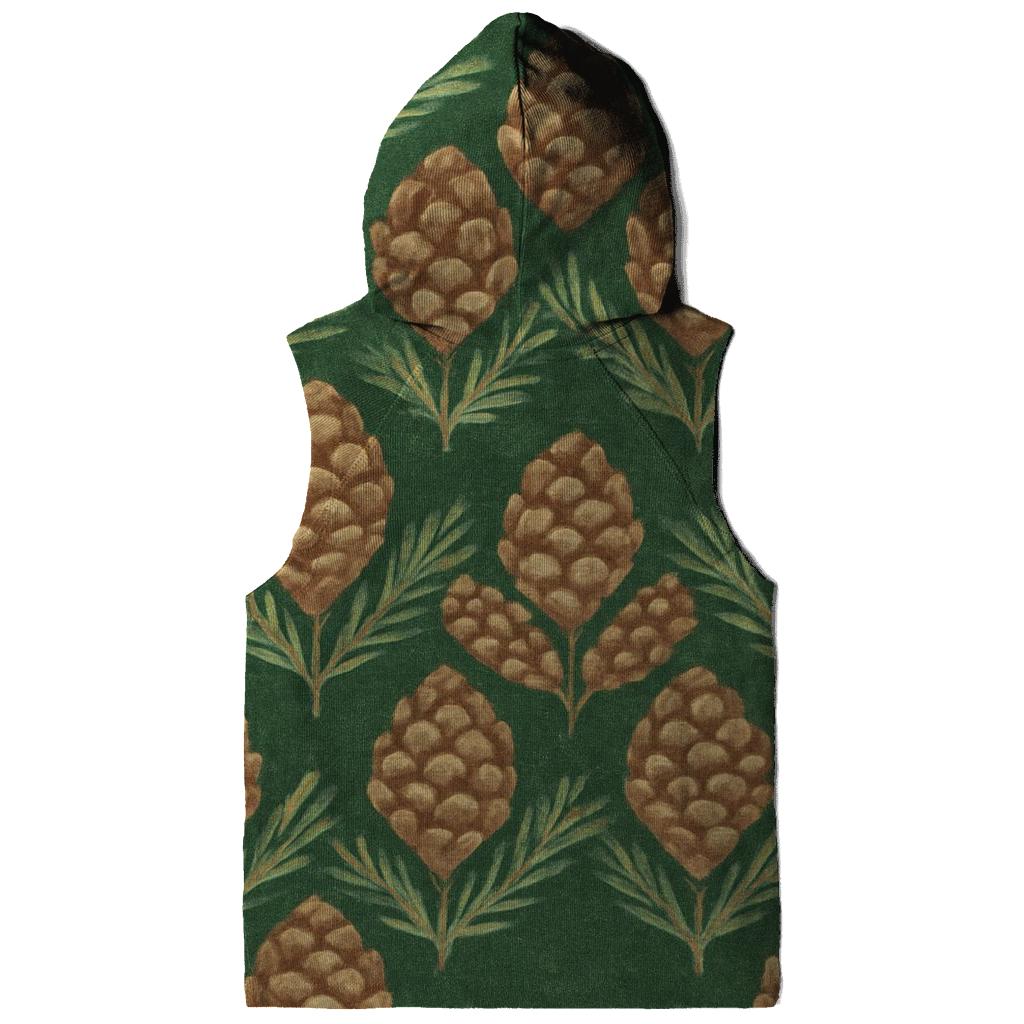 Pinecone Chevron On Forest Green graphic hoodies