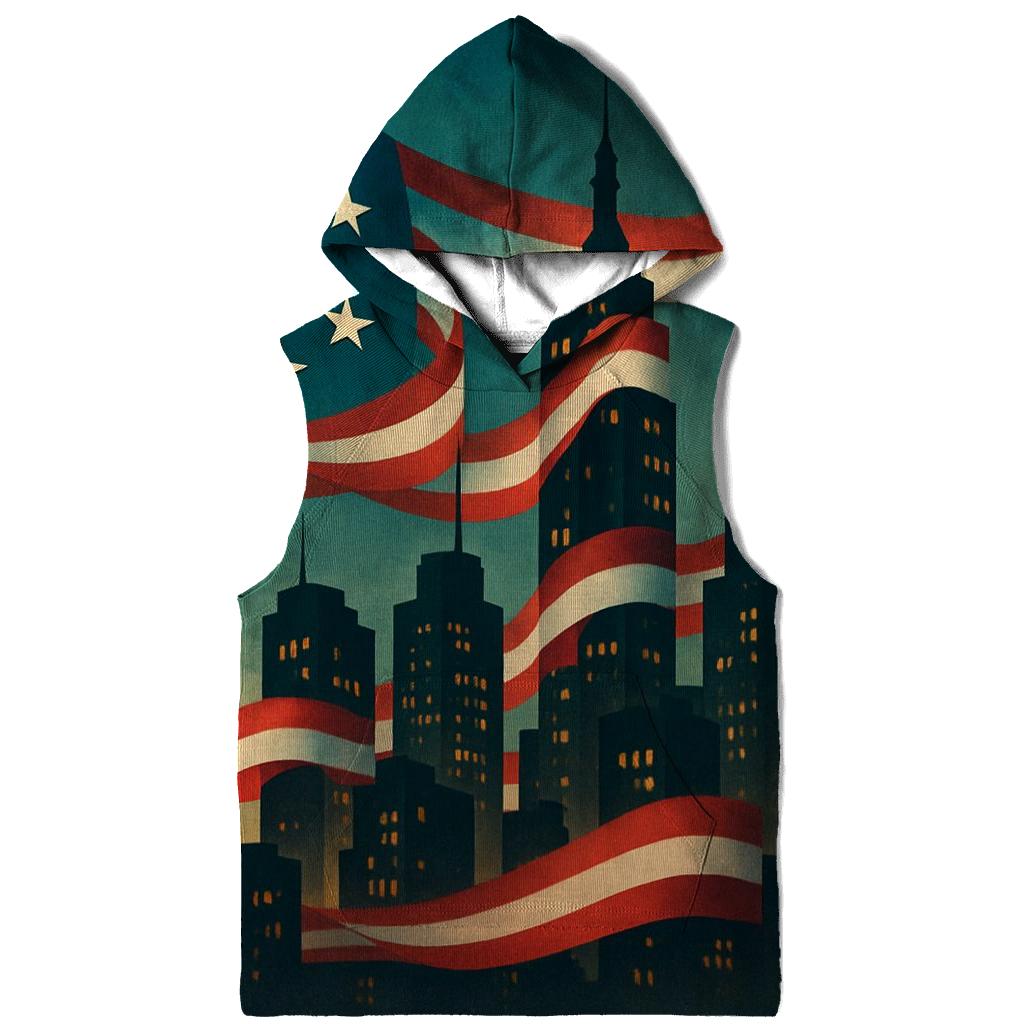Patriotic Skyline Weave printed hoodies