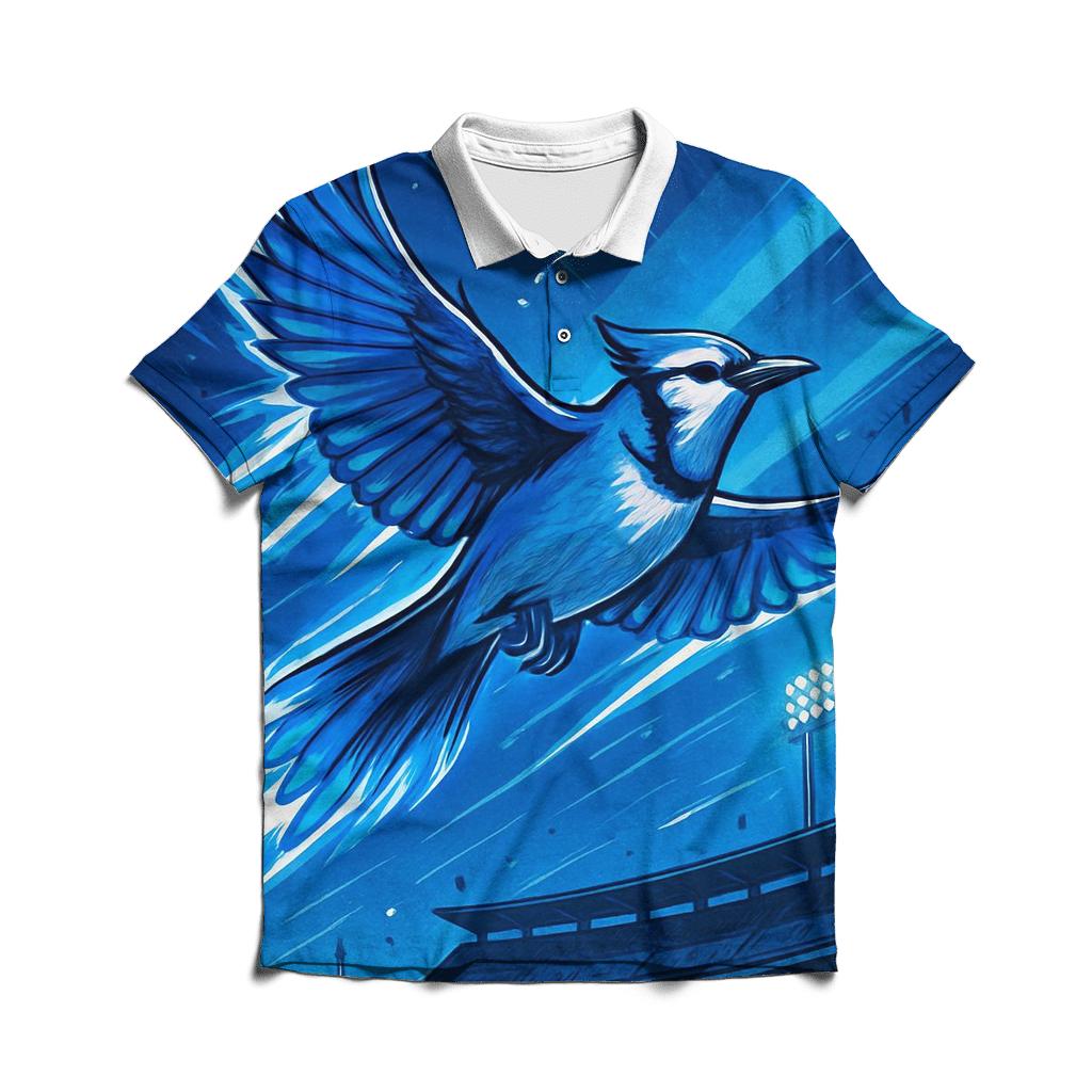 Blue Jay Over Stadium custom polo shirts