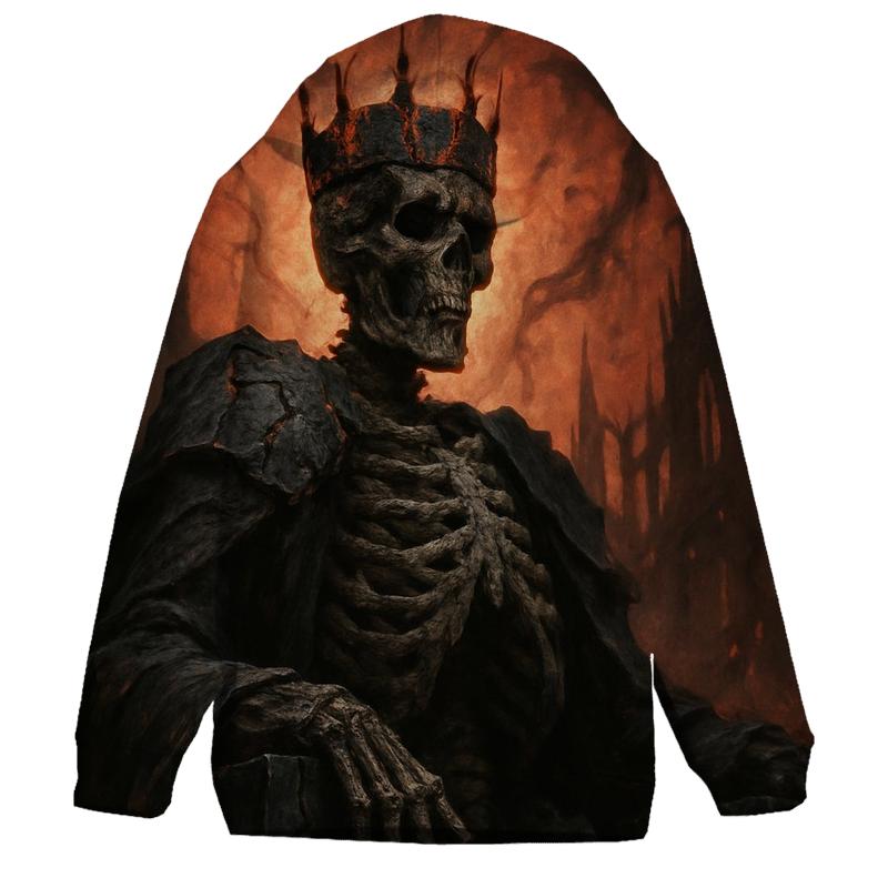 Ashen Throne Of The Skeleton King printed hoodies