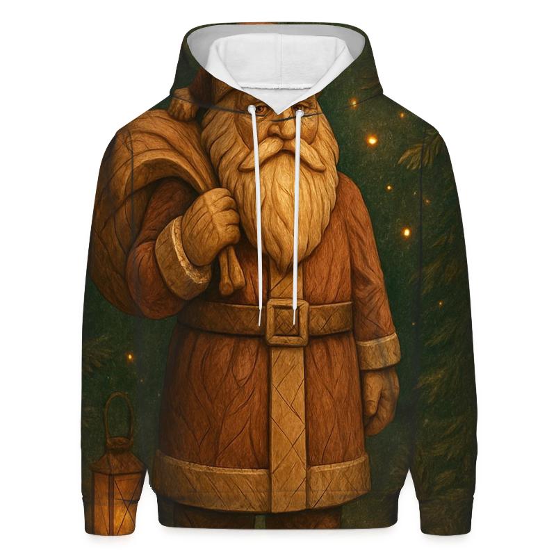 Woodland Carved Santa designer hoodies