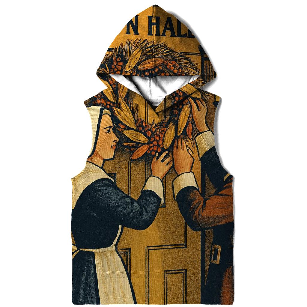 Sunset Pilgrim And Harvest Wreath pullover hoodies