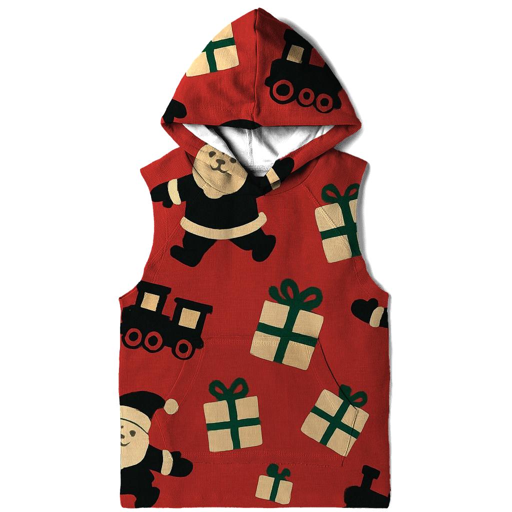 Santa Silhouette Scatter On Cardinal Red hoodie styles
