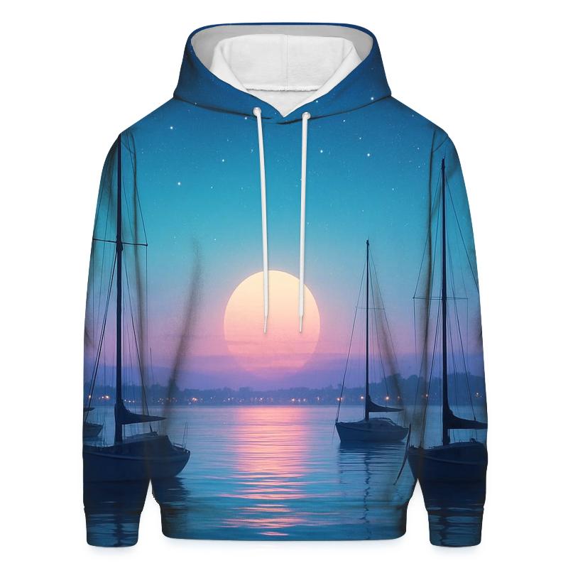 Teal Harbor Twilight premium hoodies