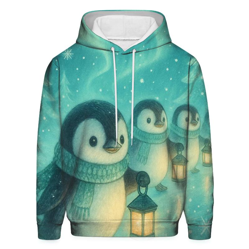 Penguin Lantern Parade embroidered hoodies
