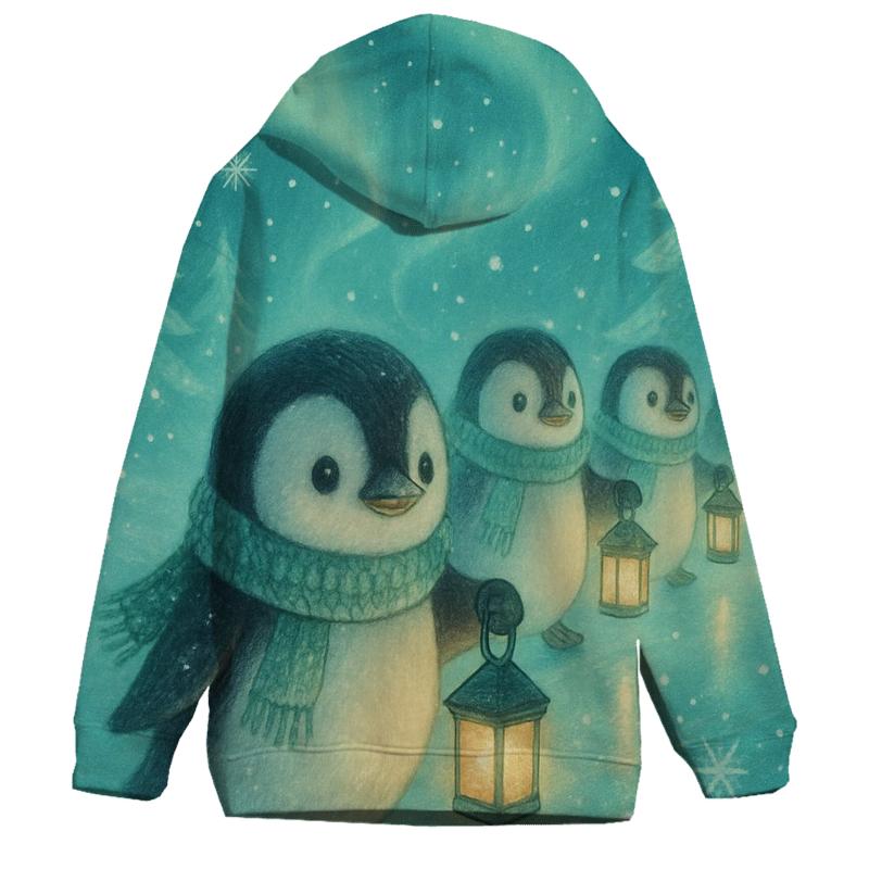Penguin Lantern Parade embroidered hoodies
