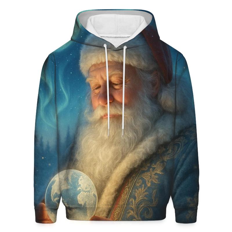 Grand Aurora Santa Portrait designer hoodies