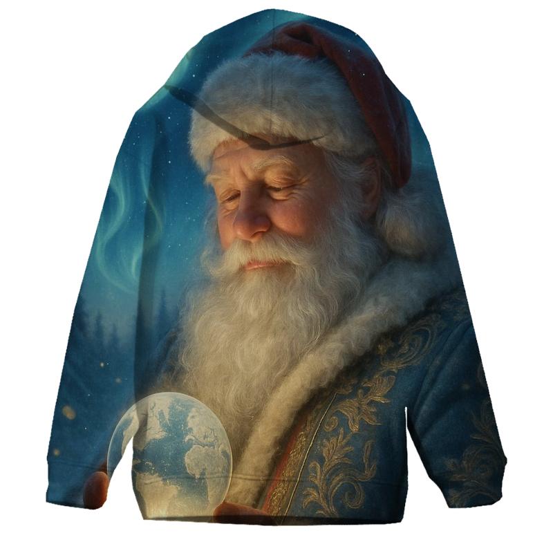 Grand Aurora Santa Portrait designer hoodies