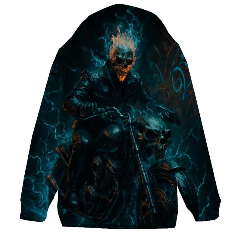 Grim Rider Of The Neon Catacombs zip-up hoodies