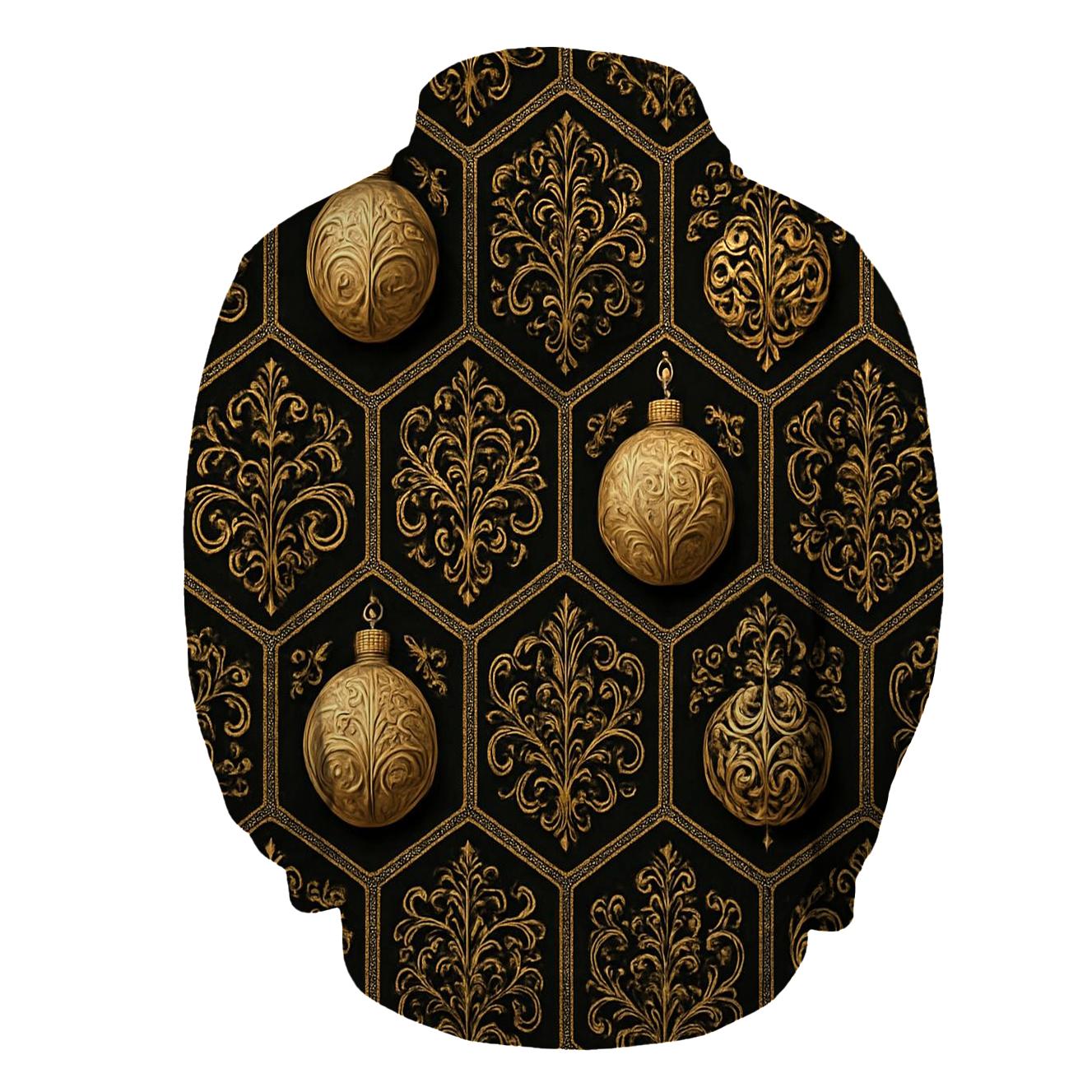 Golden Bauble Mosaic On Midnight Black hoodie designs