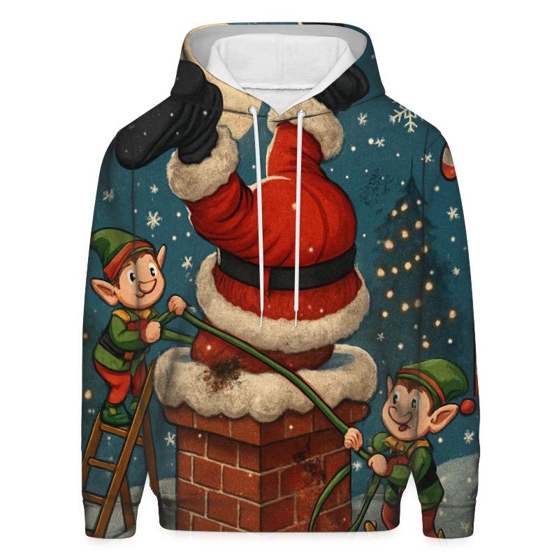 Santa Stuck Chimney Comedy custom hoodies