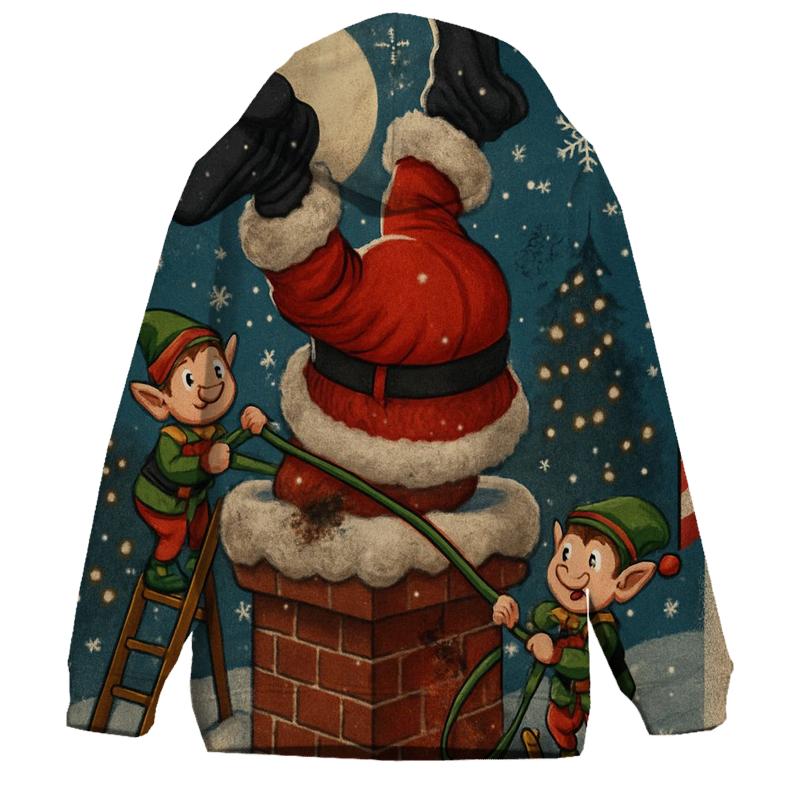 Santa Stuck Chimney Comedy custom hoodies