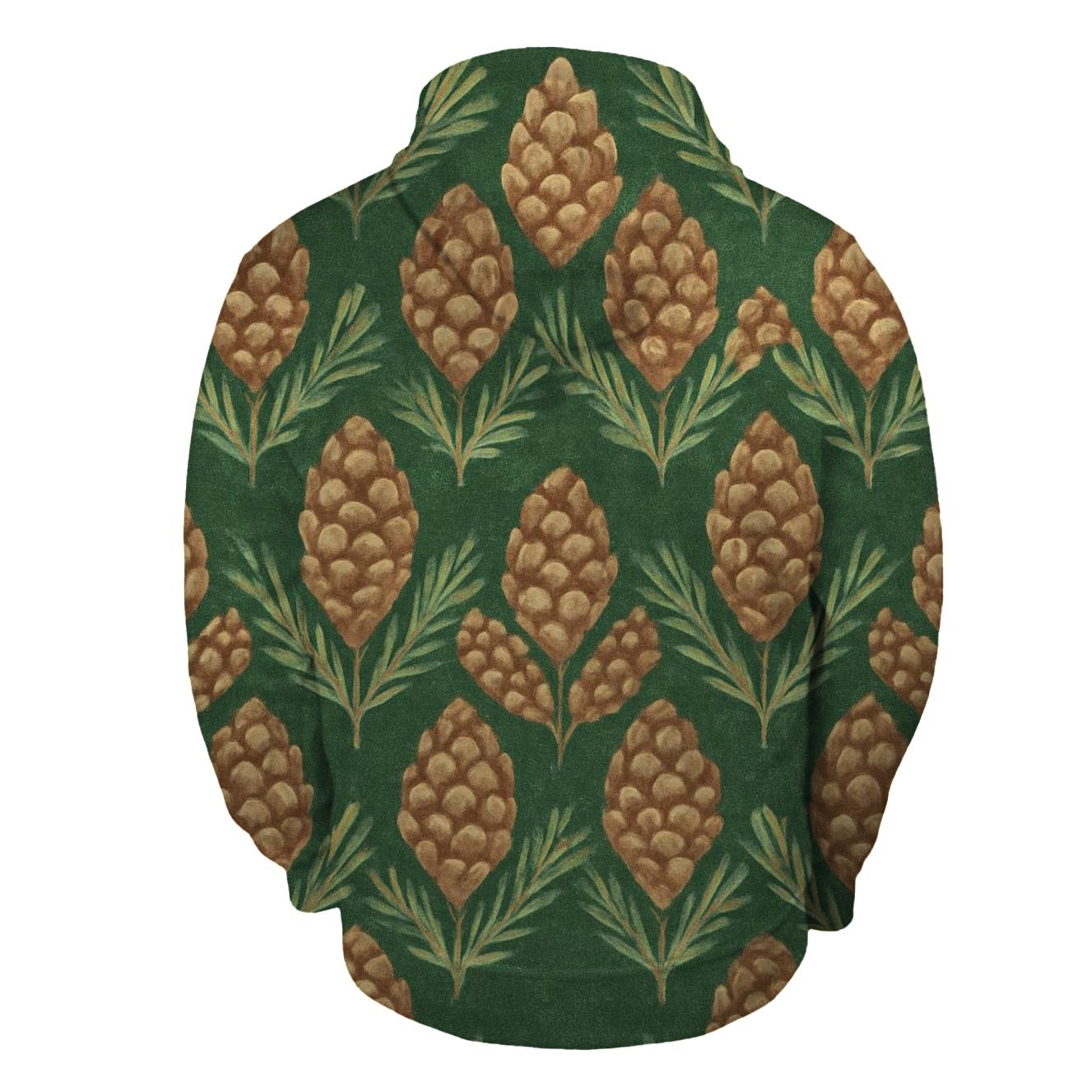 Pinecone Chevron On Forest Green pullover hoodies