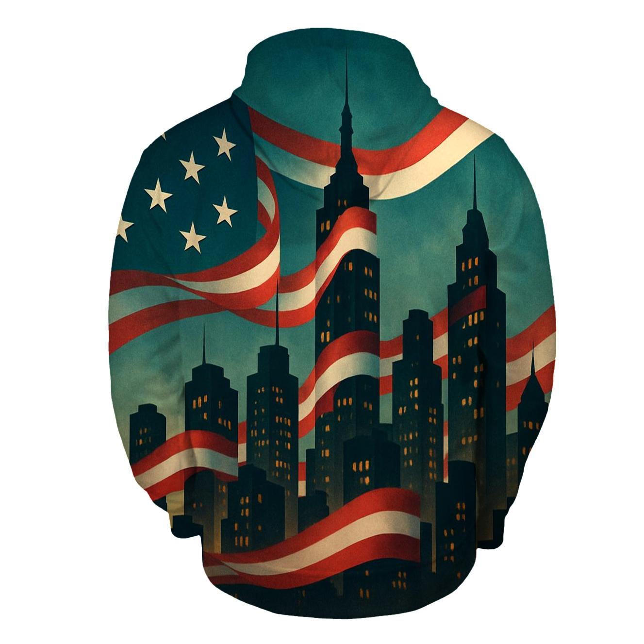 Patriotic Skyline Weave graphic hoodies