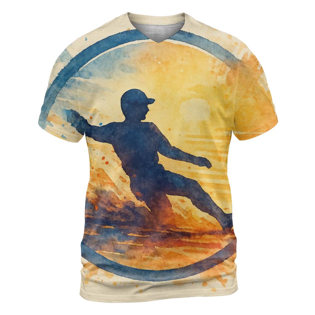 Blue Jays Retro Motion Badge vibrant all-over design tees