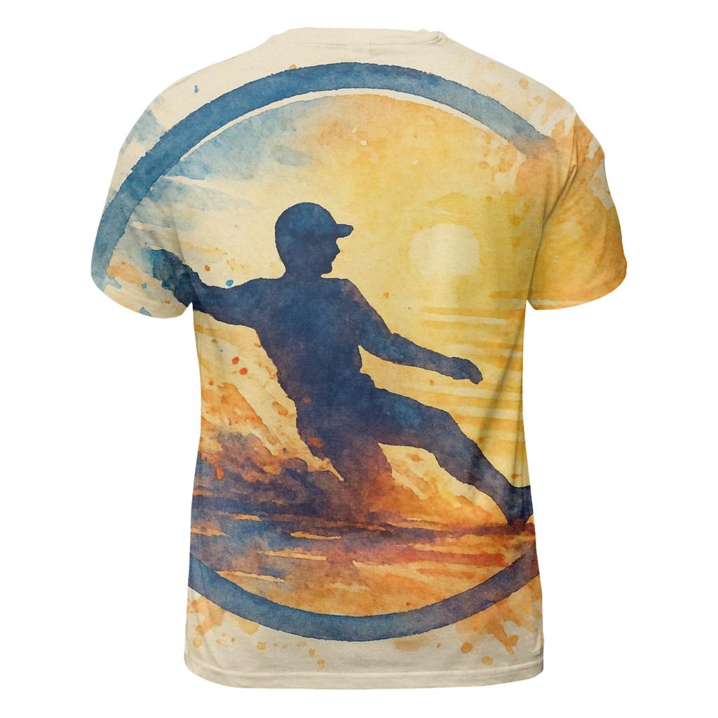 Blue Jays Retro Motion Badge vibrant all-over design tees