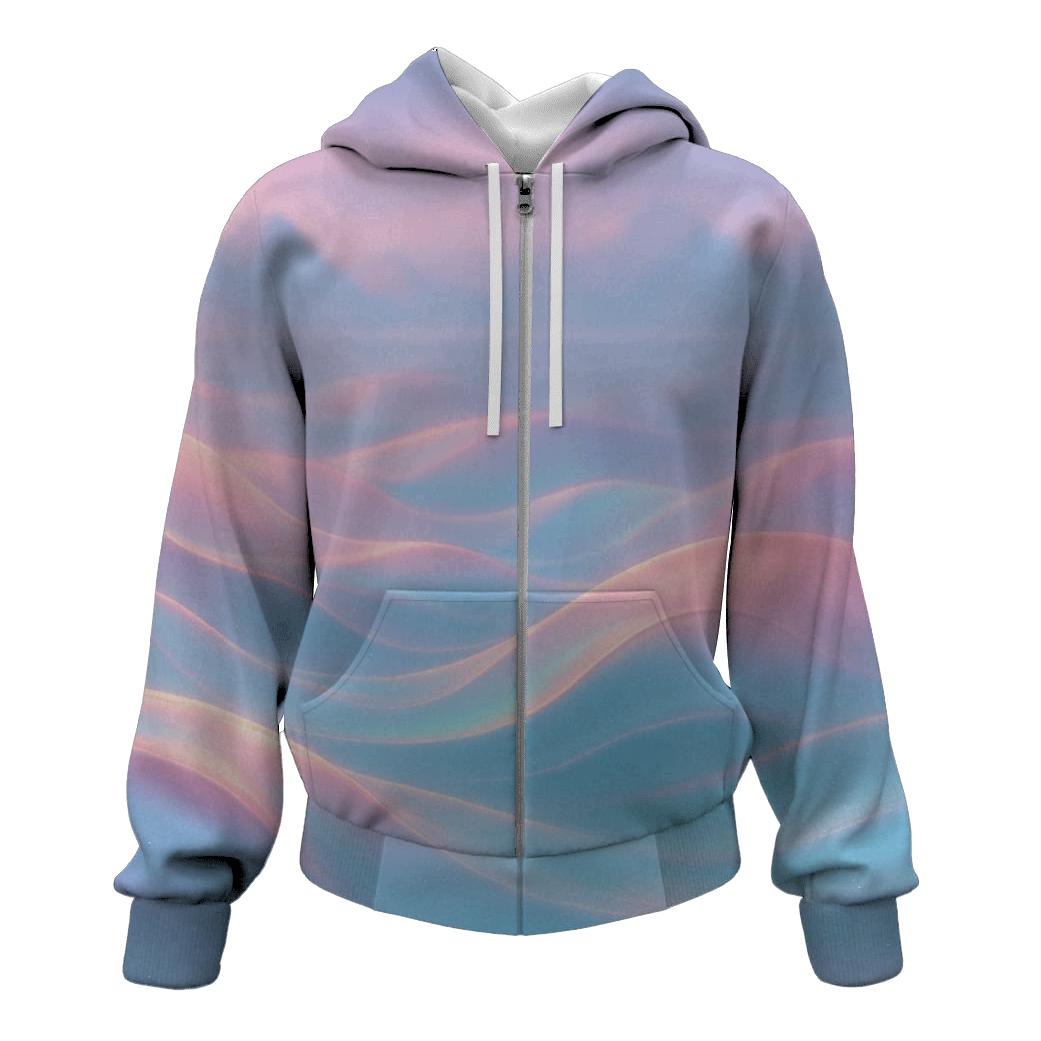 Gradient Tidal Aurora printed hoodies