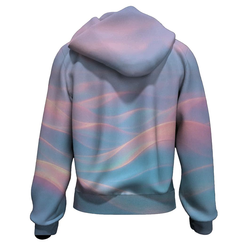 Gradient Tidal Aurora printed hoodies