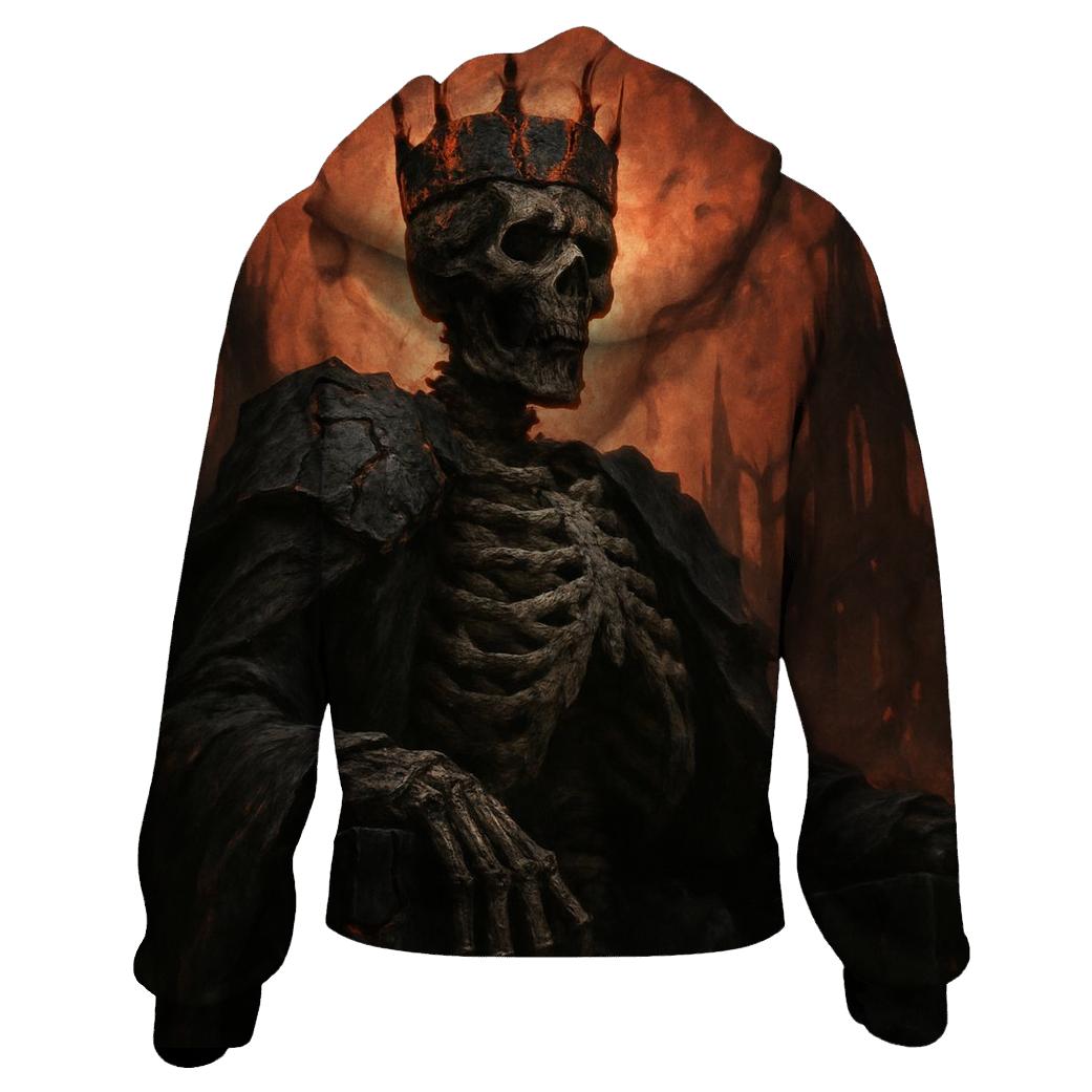 Ashen Throne Of The Skeleton King zip-up hoodies