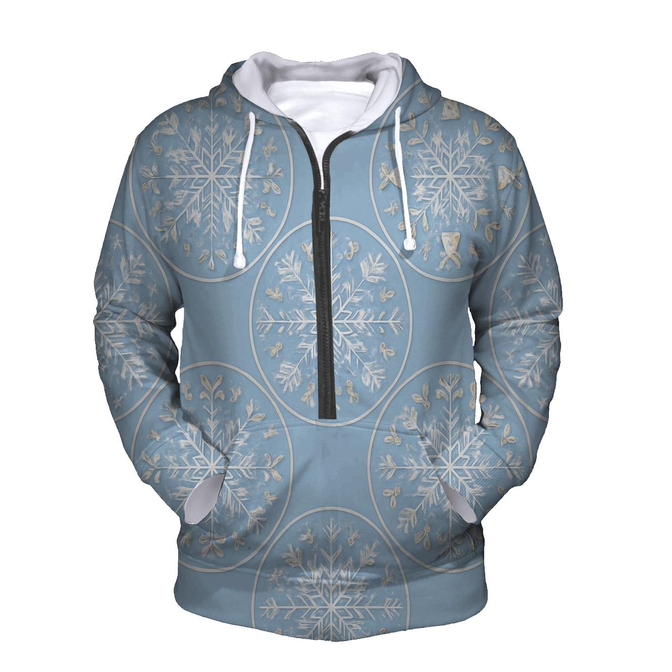 Snowflake Mandala On Sky Blue custom hoodies