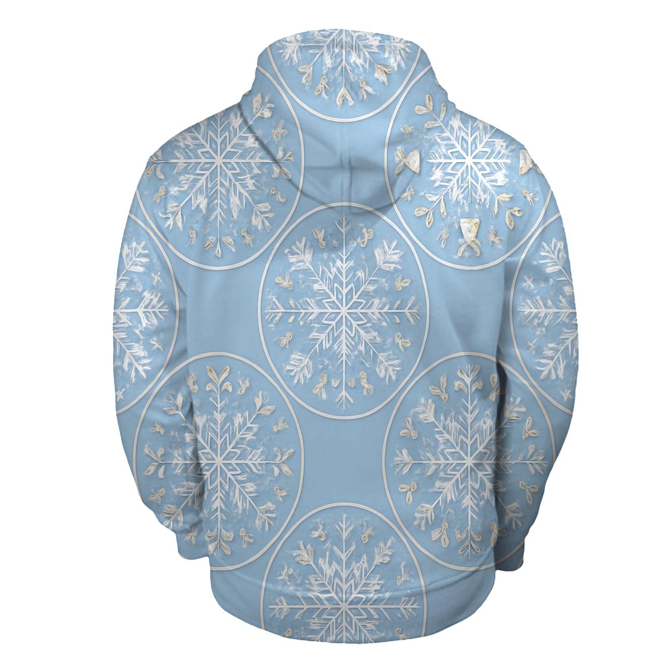 Snowflake Mandala On Sky Blue custom hoodies