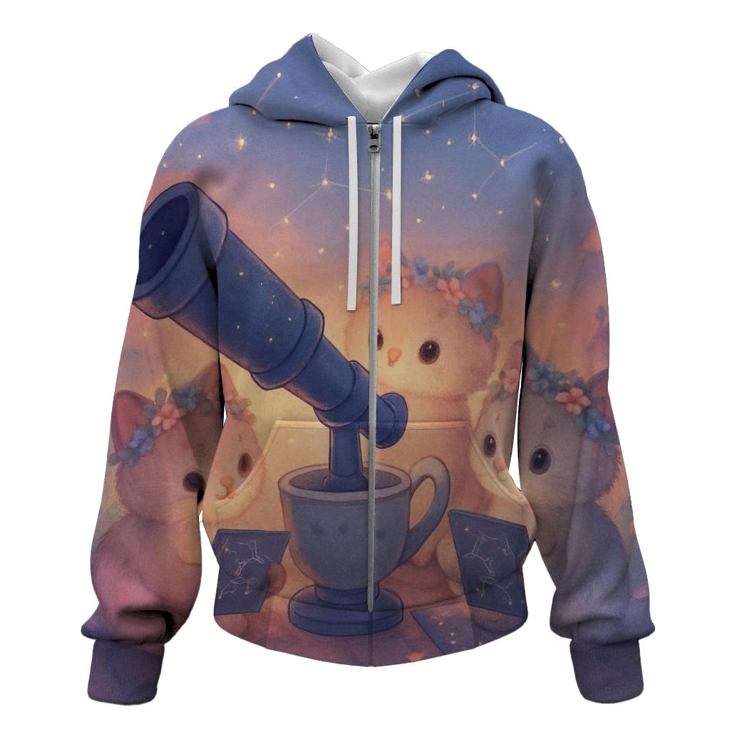 Stargazer Tea Party printed hoodies