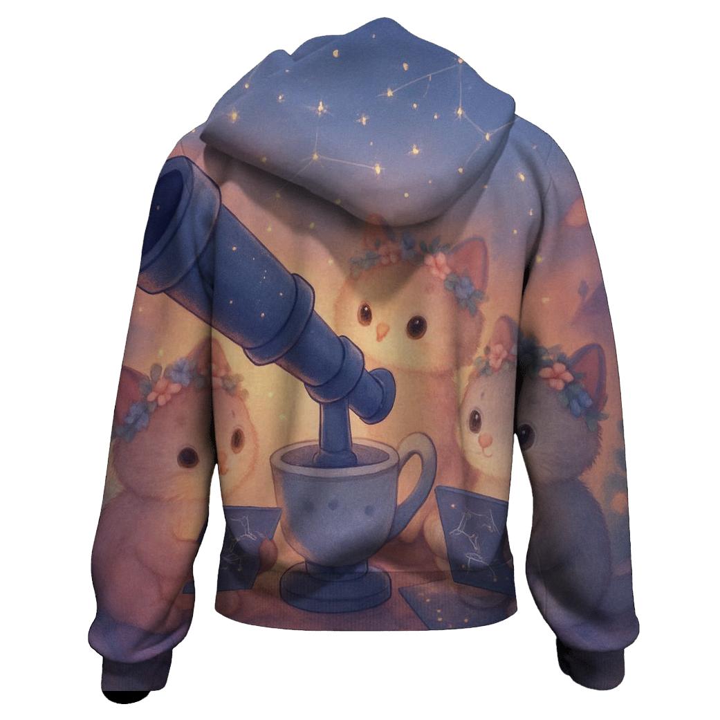 Stargazer Tea Party printed hoodies