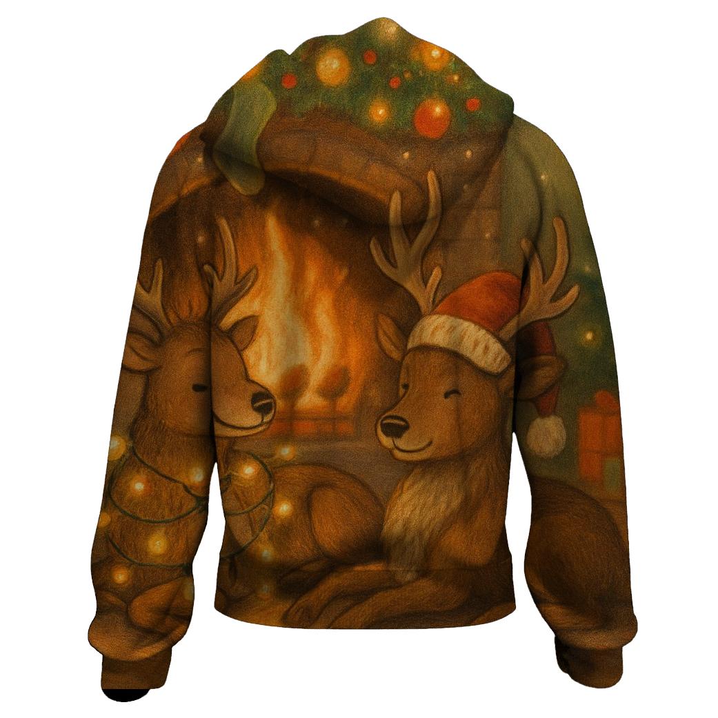Lazy Fireplace Reindeer hoodie styles