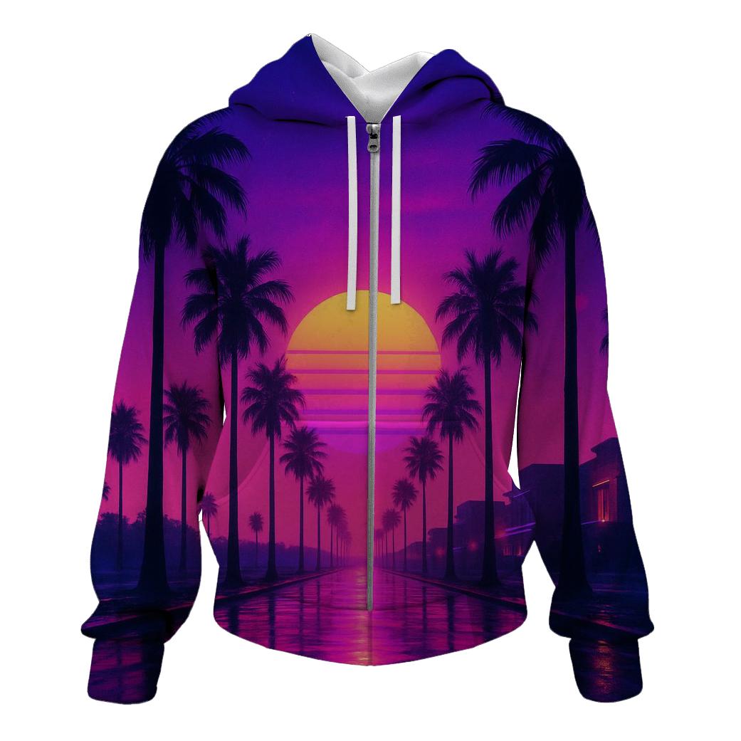 Vaporwave Palms Escape heavyweight hoodies