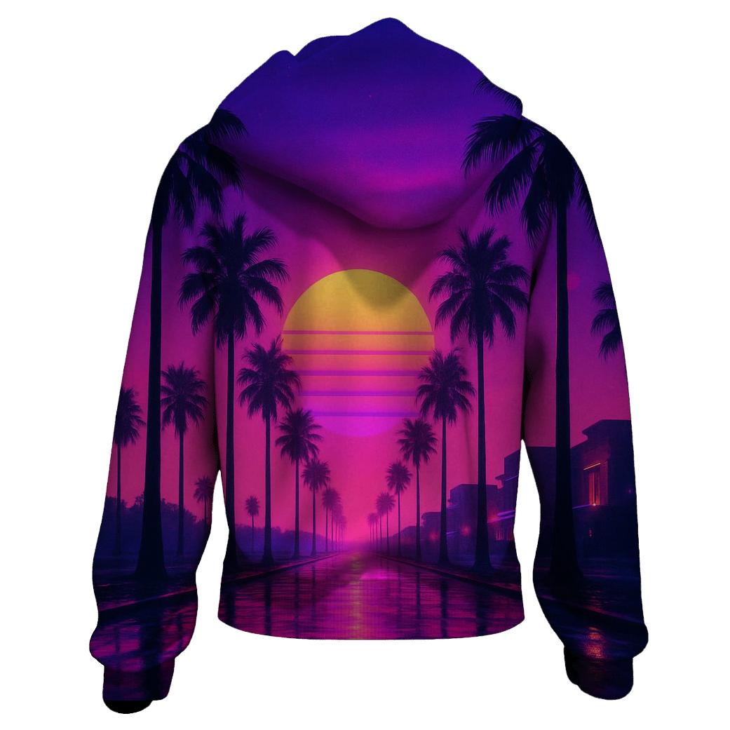 Vaporwave Palms Escape heavyweight hoodies